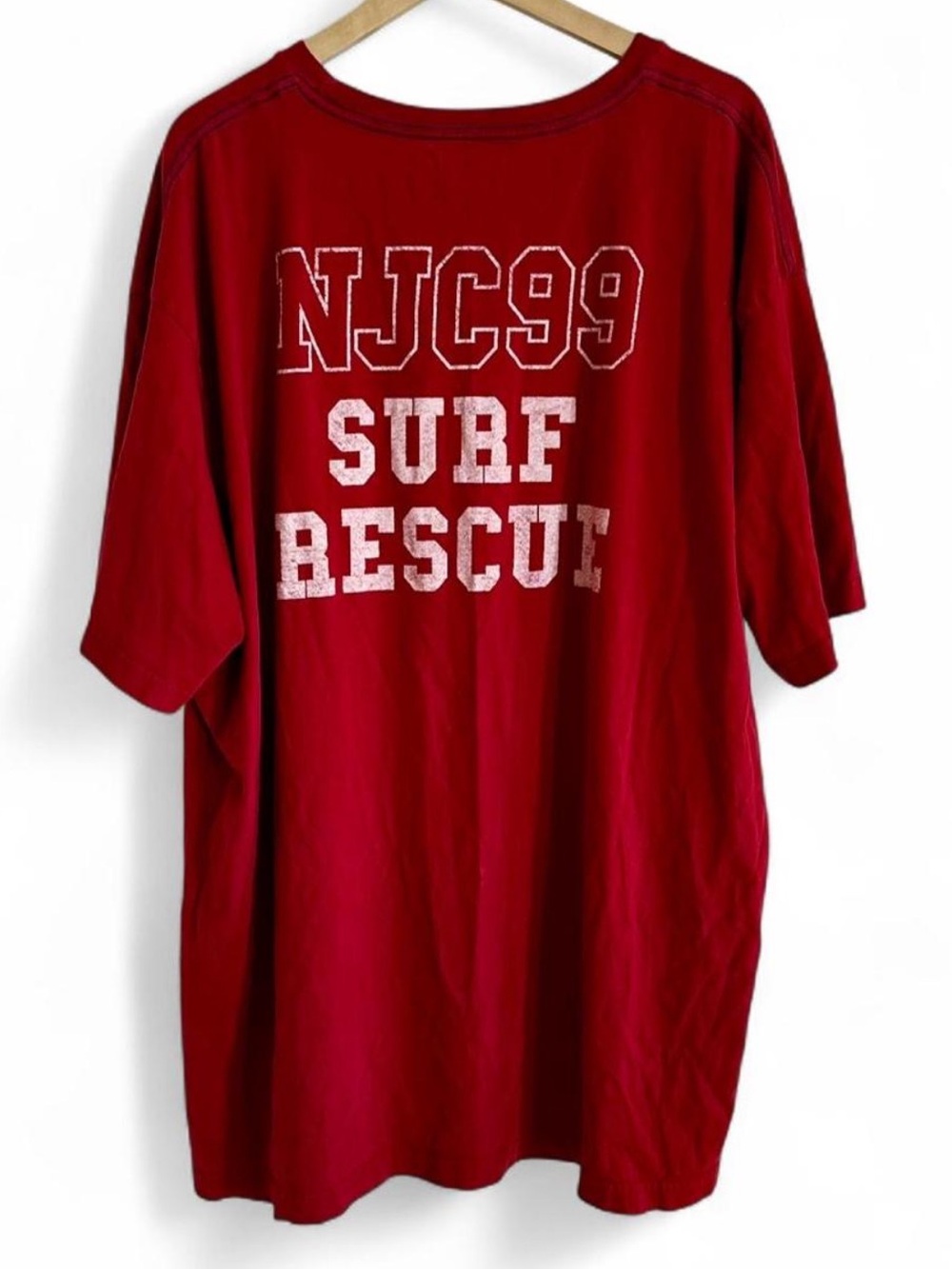 Nautica Lifeguard Graphic Tee Oversized Red Surf Rescue Cotton Y2K Streetwear 3X - Picture 3 of 6